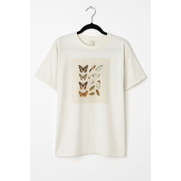 Vintage Fruit of the Loom Butterfly Graphic Tee White Cotton T-Shirt SZ XL - Picture 3 of 5